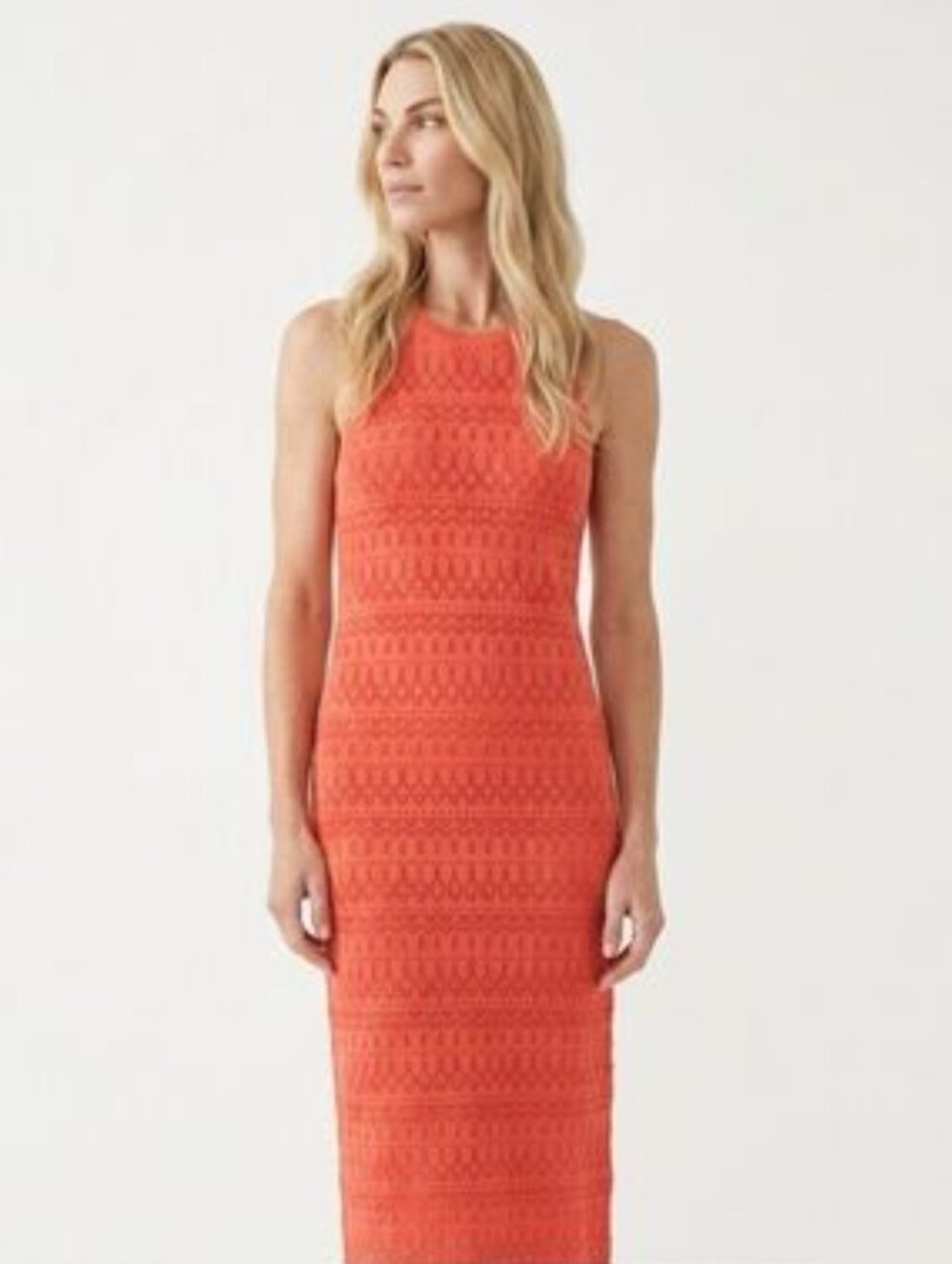 House of Harlow 1960 Coral Crochet Maxi Dress Size S